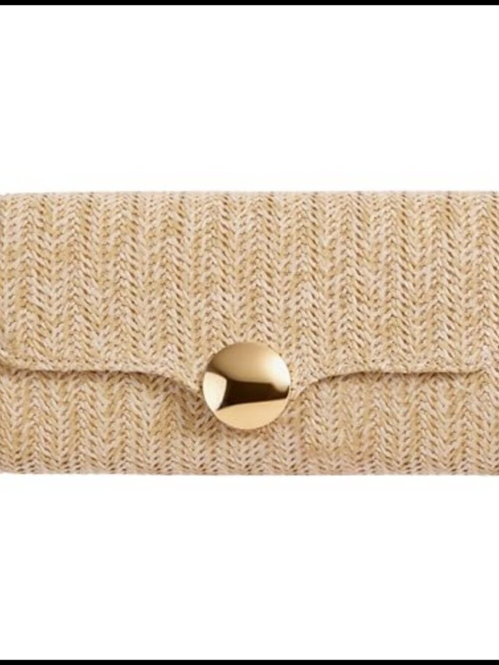 Straw Clutch Purse Woven Evening Bag Removable Chain Strap Women